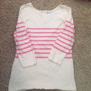 Pink and white striped top